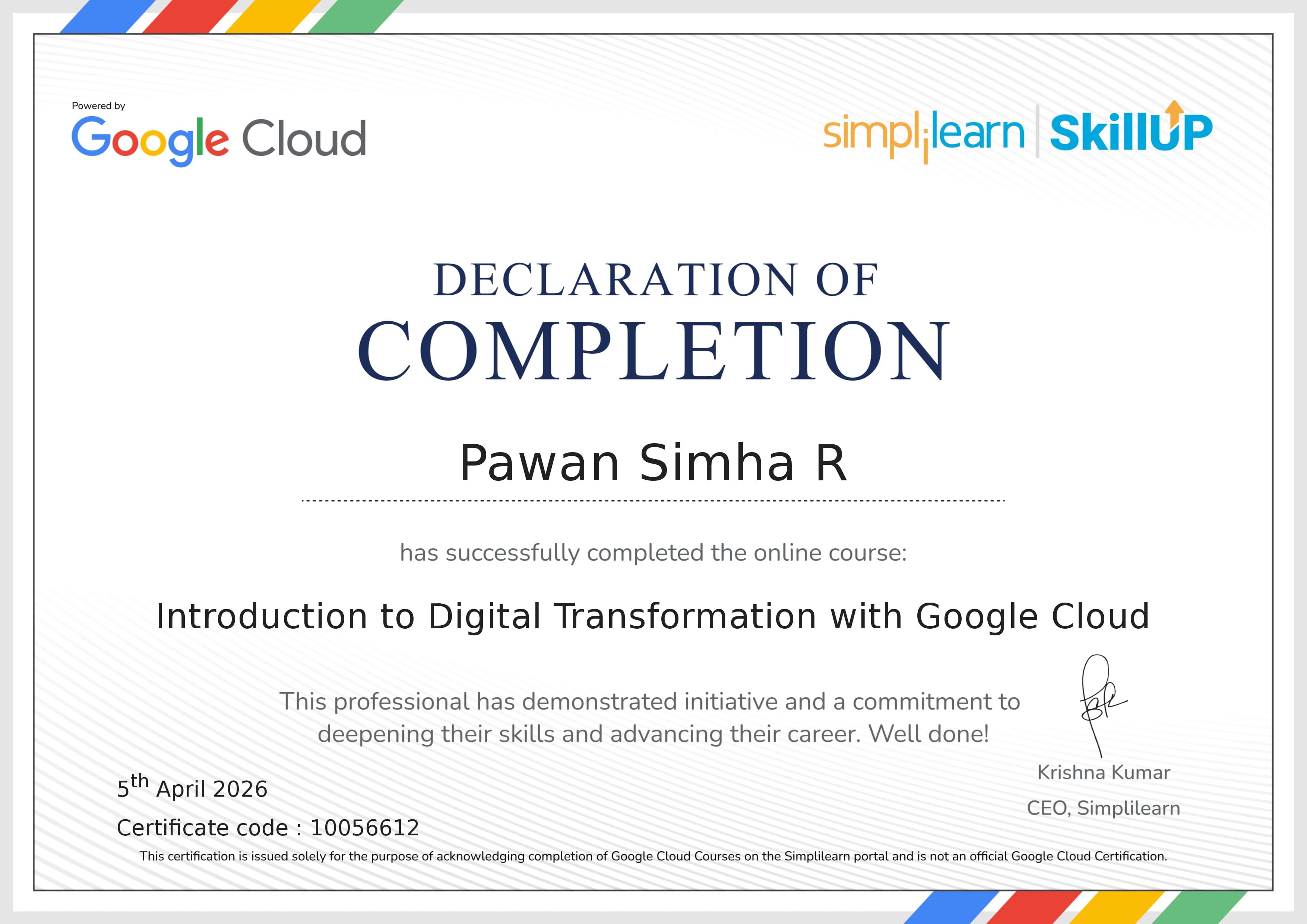 Introduction to Digital Transformation with Google Cloud