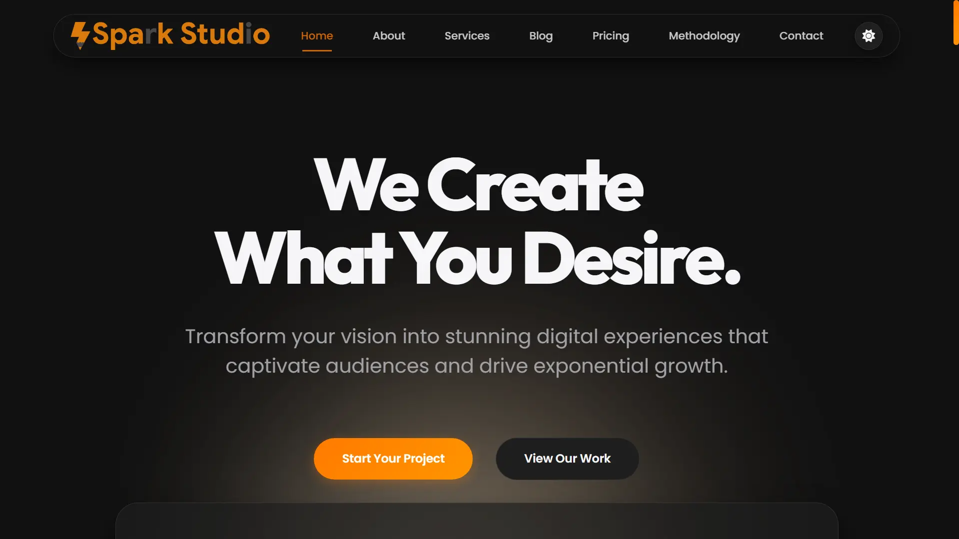 Preview of Spark Studio - Creative Digital Agency Platform project